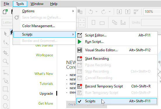 CorelDRAW Macro Setup for LightBurn
