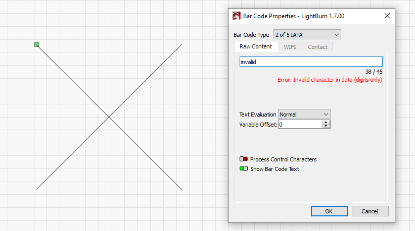 Creating and Editing Bar Codes in LightBurn