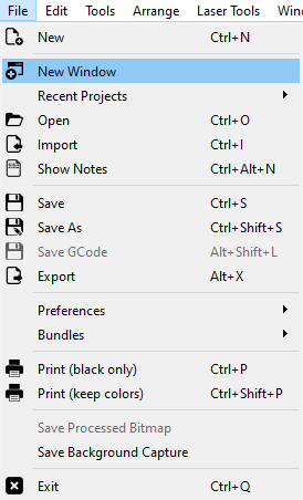 Using the New Window Feature in LightBurn